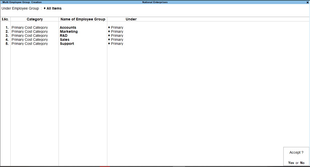 Multiple employee grouping in HR software