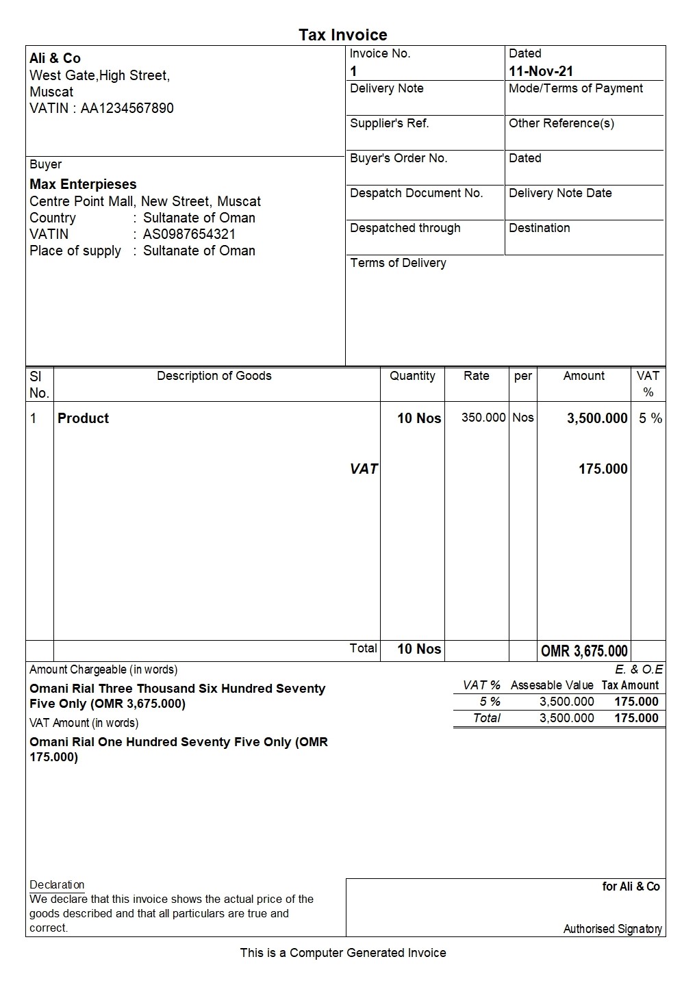 Elements Of Tax Invoice Simple Comprehensive Tally Solutions