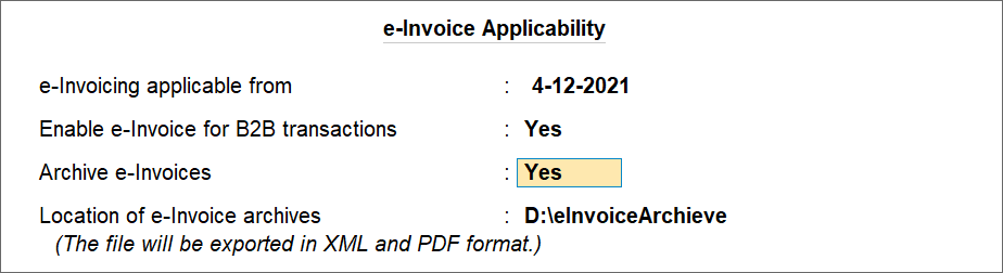 How to enable e-invoice in TallyPrime