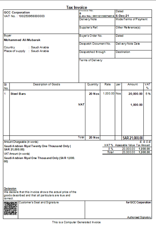 e-invoice in TallyPrime