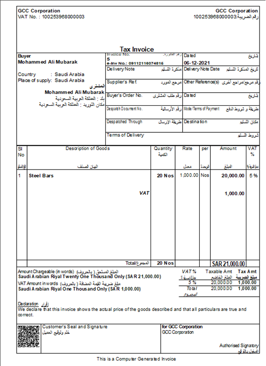 How To Generate E Invoices Instantly With Tallyprime In Saudi Arabia