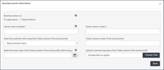 Details business owner information for TRN