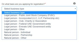 Section (1): About the applicant On what basis are you applying for registration: select the appropriate option applicable to your business