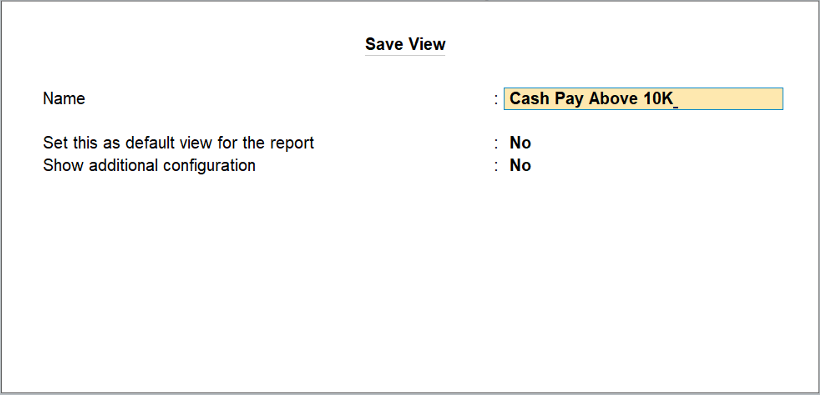 save view filter