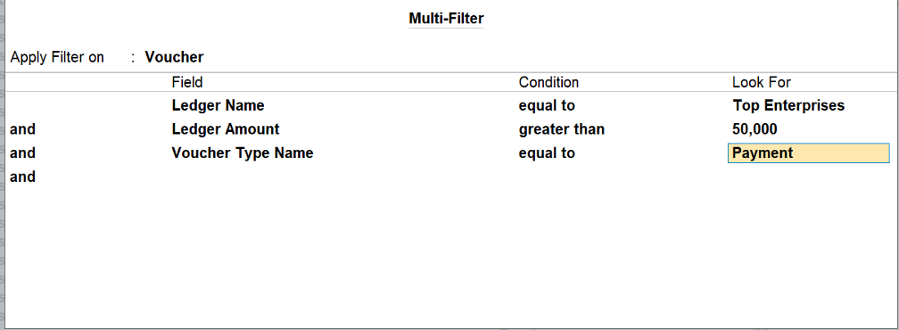 multi filter reports