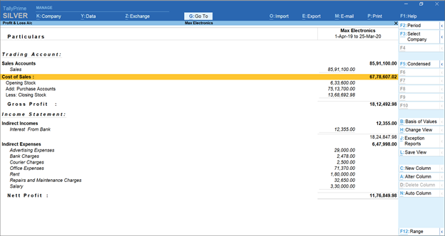 cogs for pure service accounting company