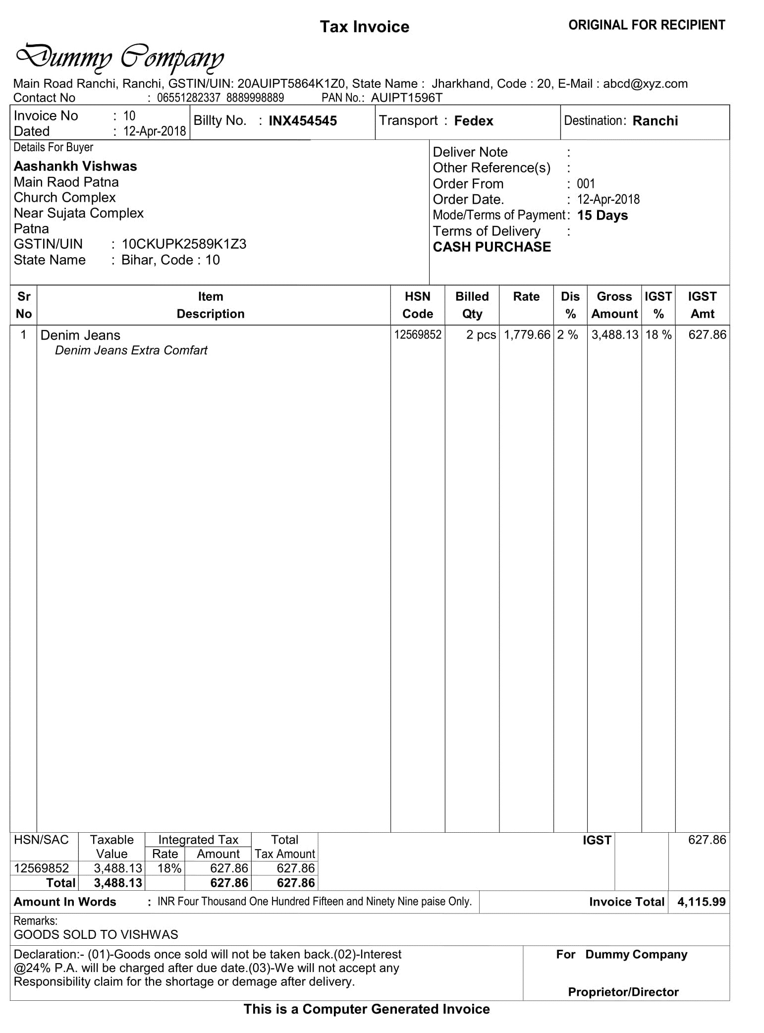 Gst Invoicing Software Tally Solutions 3089