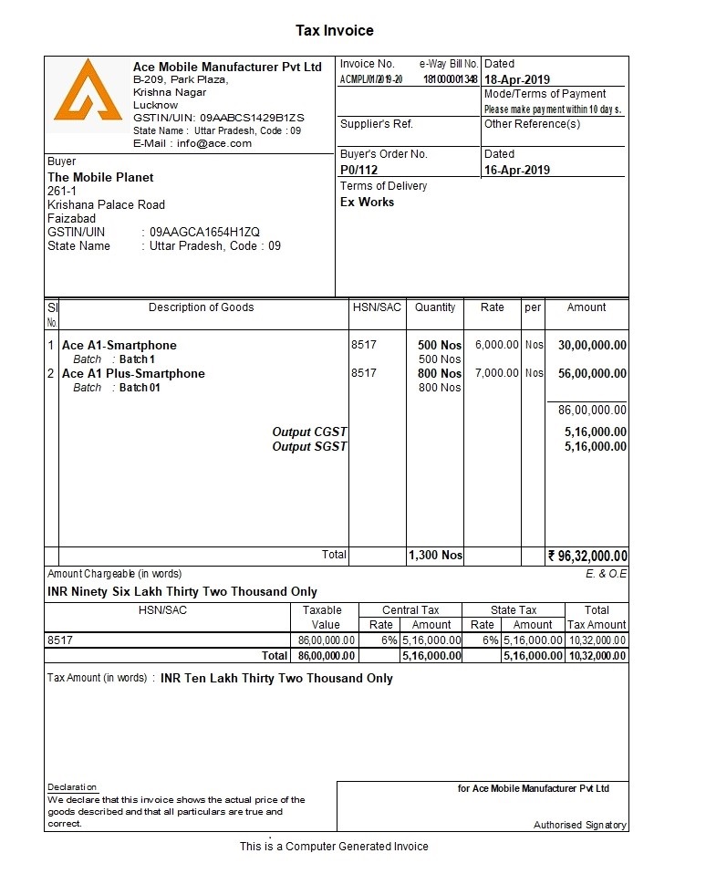 customer invoice definition