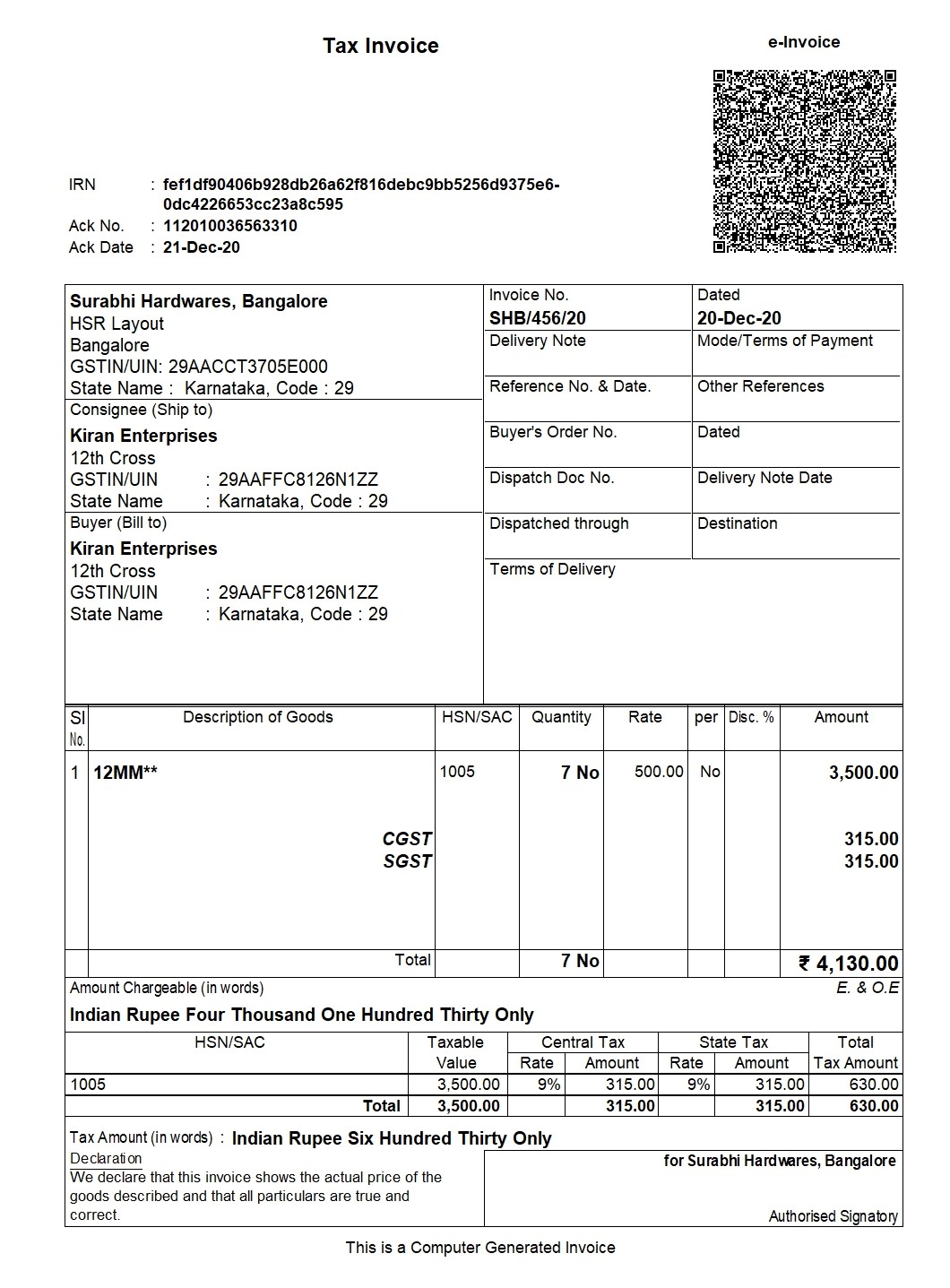 e-invoice in TallyPrime