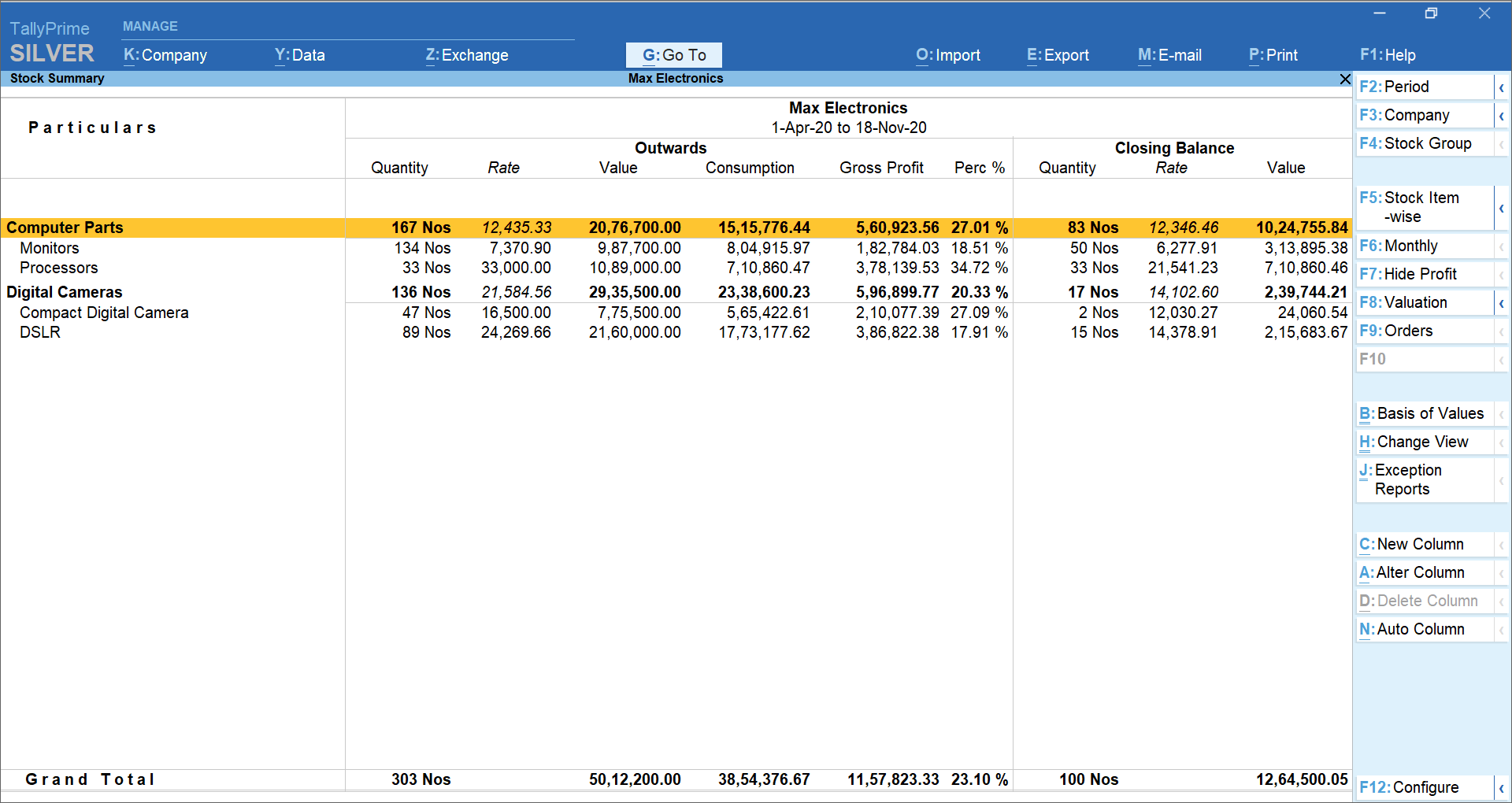 Cash Flow Statement In Tally Prime