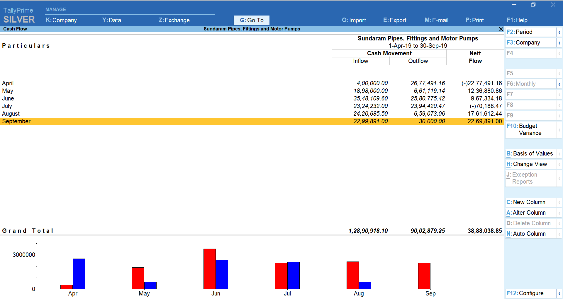 Cash flow analysis report