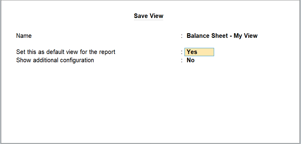 personalise the report view