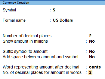 How to create a currency in TallyPrime