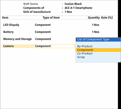 The BOM feature in TallyPrime