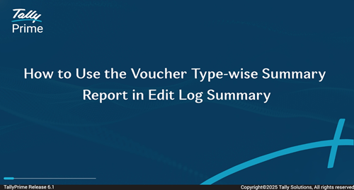 How to Use the Voucher Type-wise Summary Report in Edit Log Summary