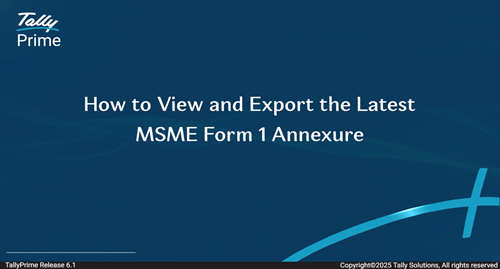 How to view and export the latest MSME Form 1 Annexure