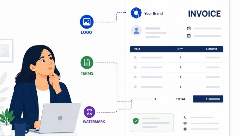How to Customise Invoice Formats with Logo, Terms & Watermark