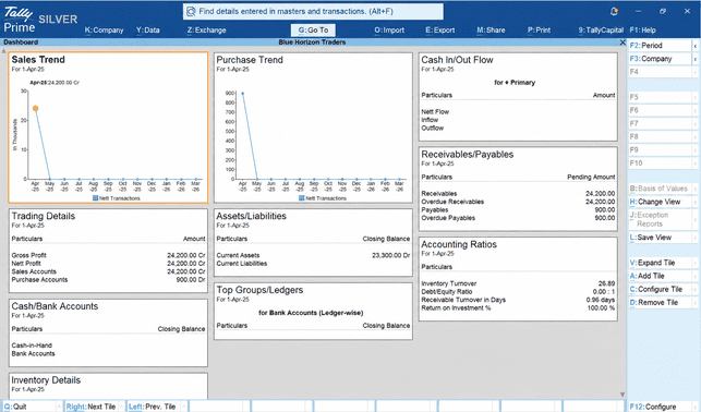 TallyPrime Dashboard