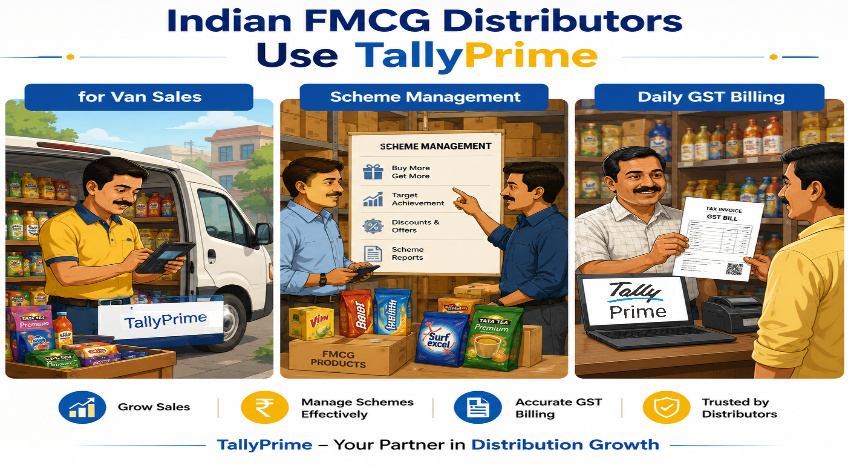 How FMCG Distributors Use TallyPrime for Van Sales, Scheme Management and Daily GST Billing