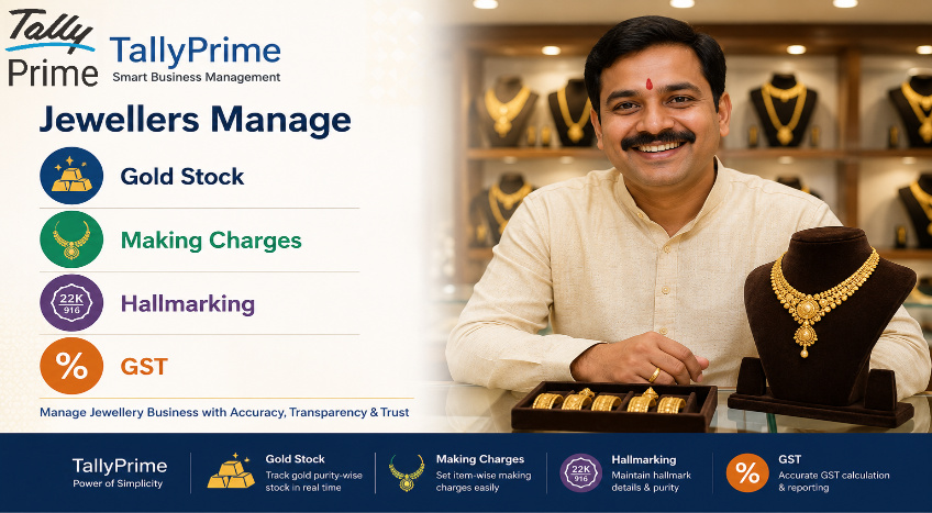 How Jewellers Manage Gold Stock, Making Charges, Hallmarking and GST on TallyPrime