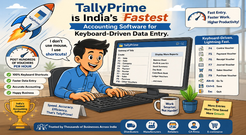 Why TallyPrime is India’s Fastest Accounting Software for Keyboard-Driven Data Entry
