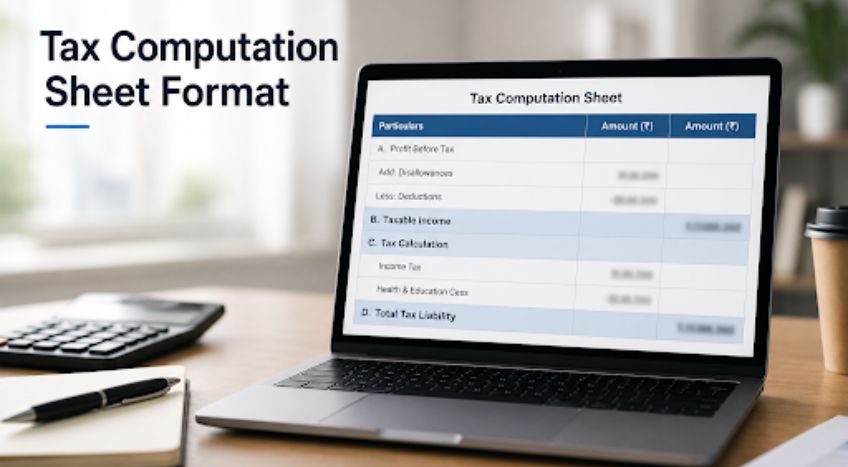 Tax Computation Sheet Format with Calculation Example