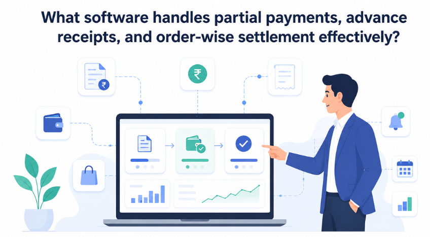 What Software Handles Partial Payments, Advance Receipts and Order-Wise Settlement Effectively?